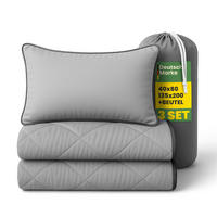 BETTENSET 2tlg. Reise Set ( Sommer Steppdecke 135x200cm + Kissen 40x80cm) - Anthrazit/Hellgrau - Grau, Textil (135/200cm) - Bestlivings
