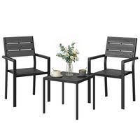 GARTEN-BEISTELLTISCHSET Schwarz 3 Stück - Schwarz, Metall (56/56/91cm) - GiPP