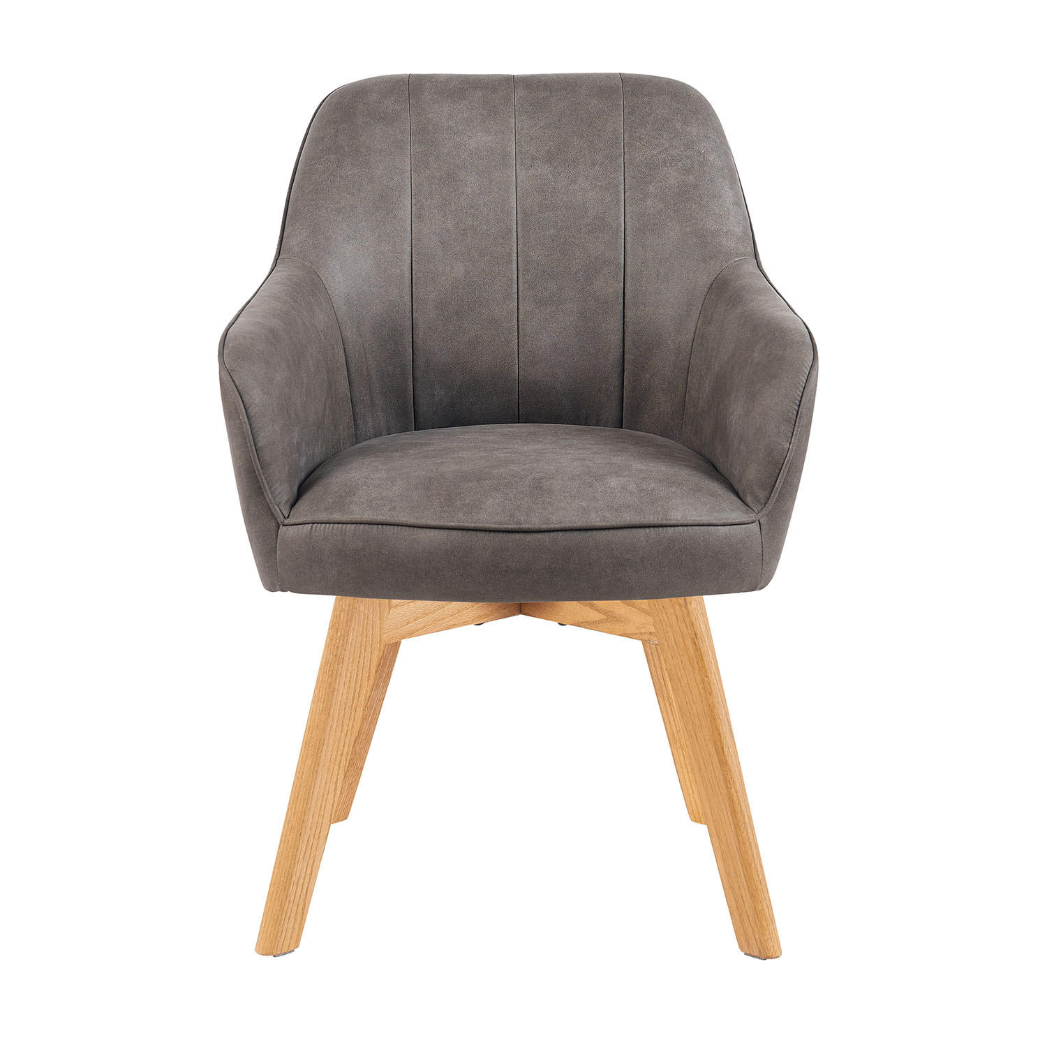 ARMLEHNSTUHL Mika-Enno - Honigeiche/Taupe, Eichenholz/Holz (60/87/65cm) - DUBI Möbel