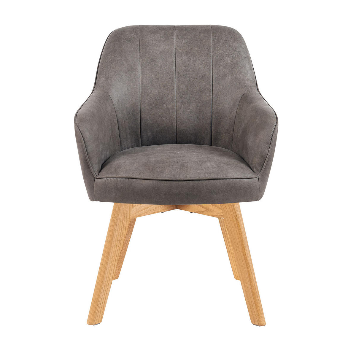 ARMLEHNSTUHL Mika-Enno - Honigeiche/Taupe, Eichenholz/Holz (60/87/65cm) - DUBI Möbel