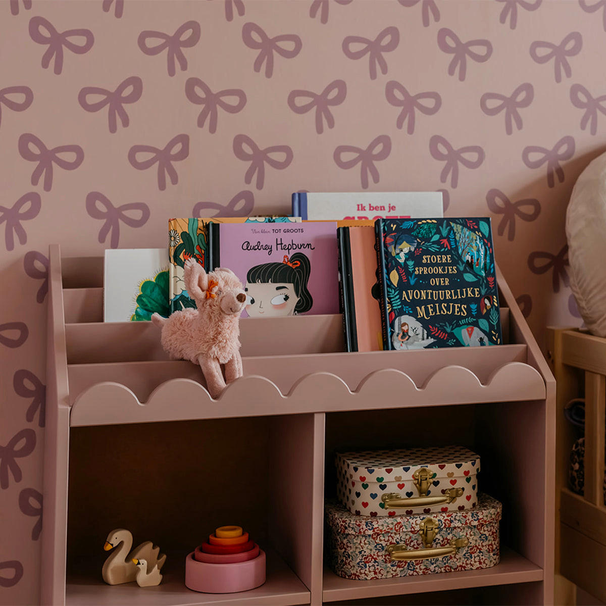 REGÁL NA KNIHY Book Nook Rose - pink, kompozitné drevo (71/76/33cm) - Petits-meubles