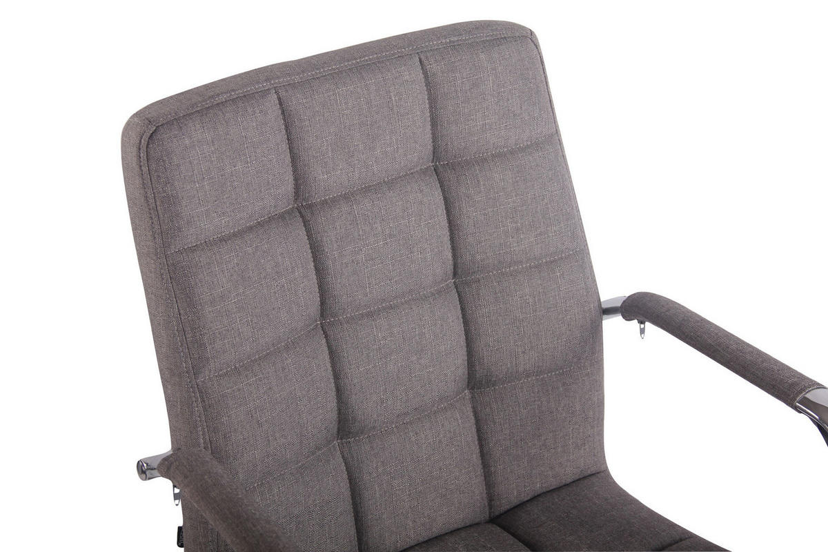 DREHSTUHL Stoff grau - Chromfarben/Grau, Textil/Metall (56/94/62cm) - CLP
