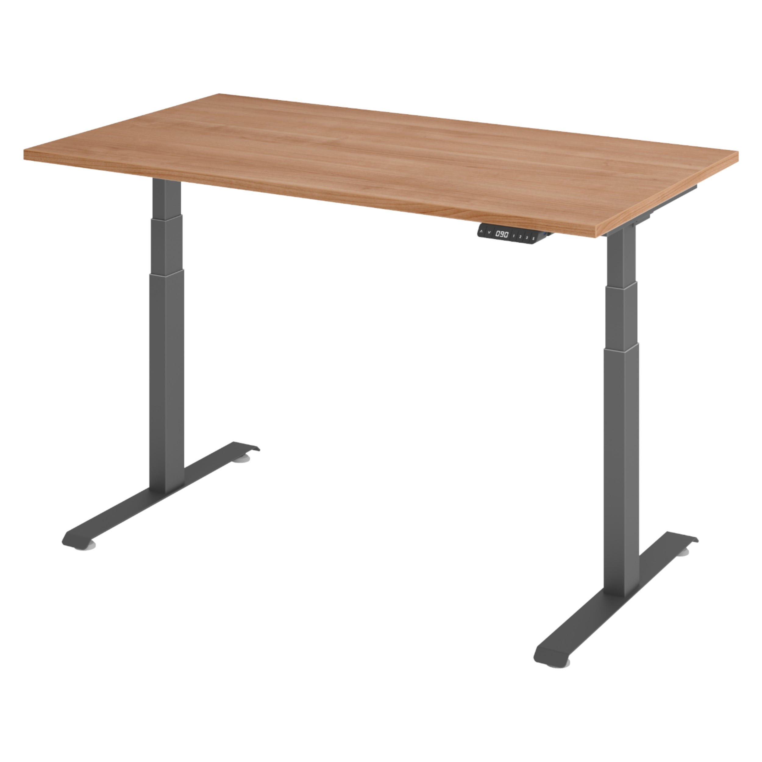bümö Schreibtisch Nussbaum, Graphit 140x74x80 cm