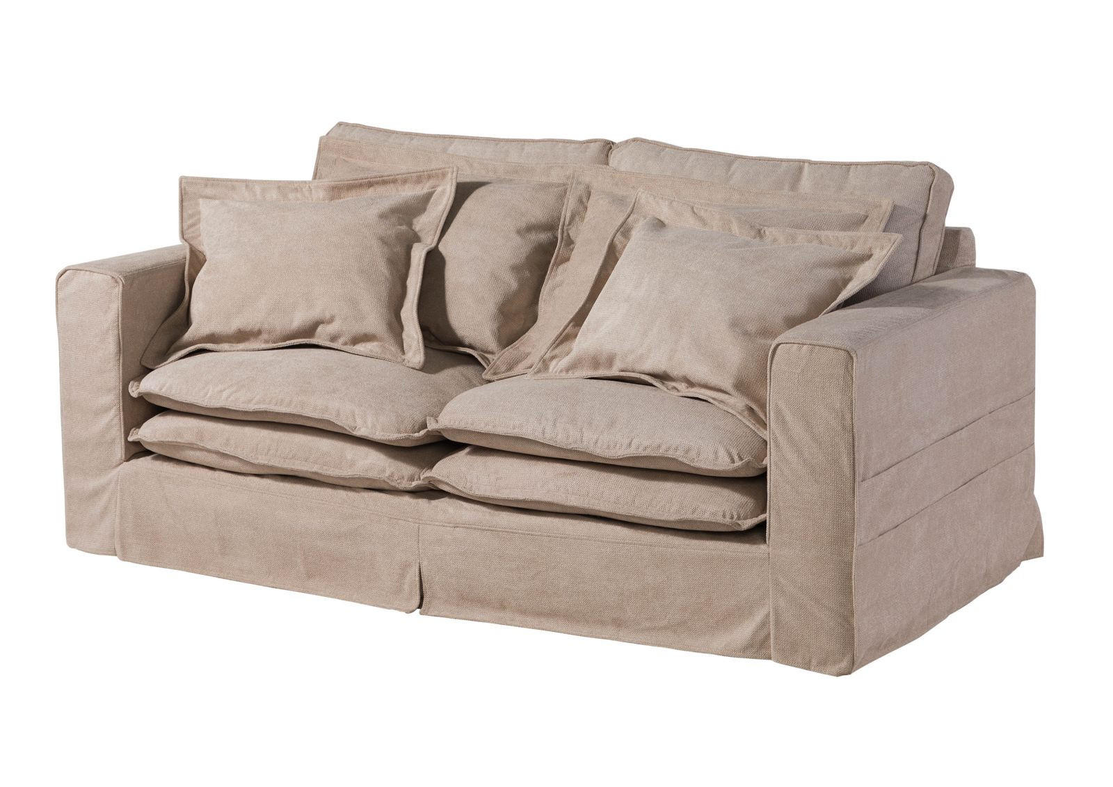 HUSSENSOFA 2-Sitzer 196x108x76 beige KINGSTON - Beige, Textil (196/76/108cm) - Massivmoebel24