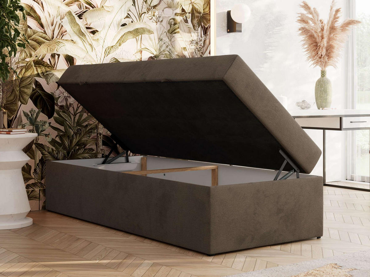 BOXBETT ZERO 90/200 - Braun Velvet - H4 - Topper Visco - Braun, Textil (90/200cm) - MKS