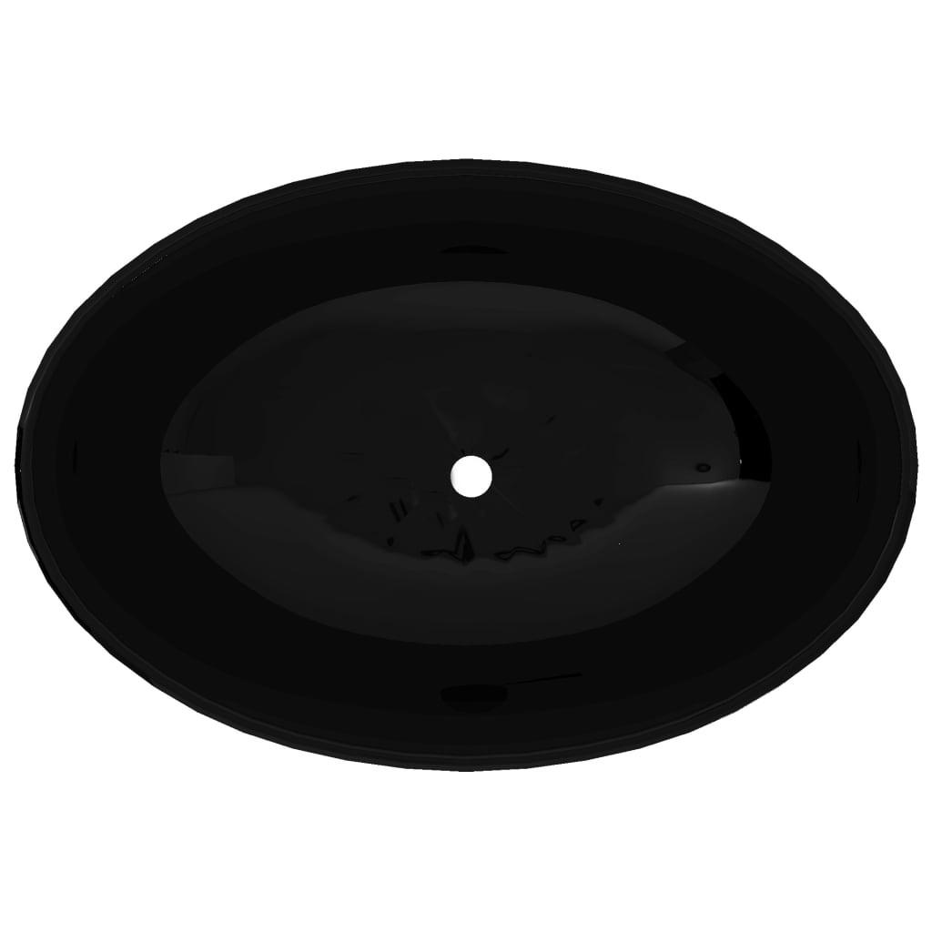 Thumbnail - Nettlife Waschbecken, Schwarz, Keramik, 40x13.5x33 cm, Badezimmer, Waschbecken & Armaturen, Waschbecken