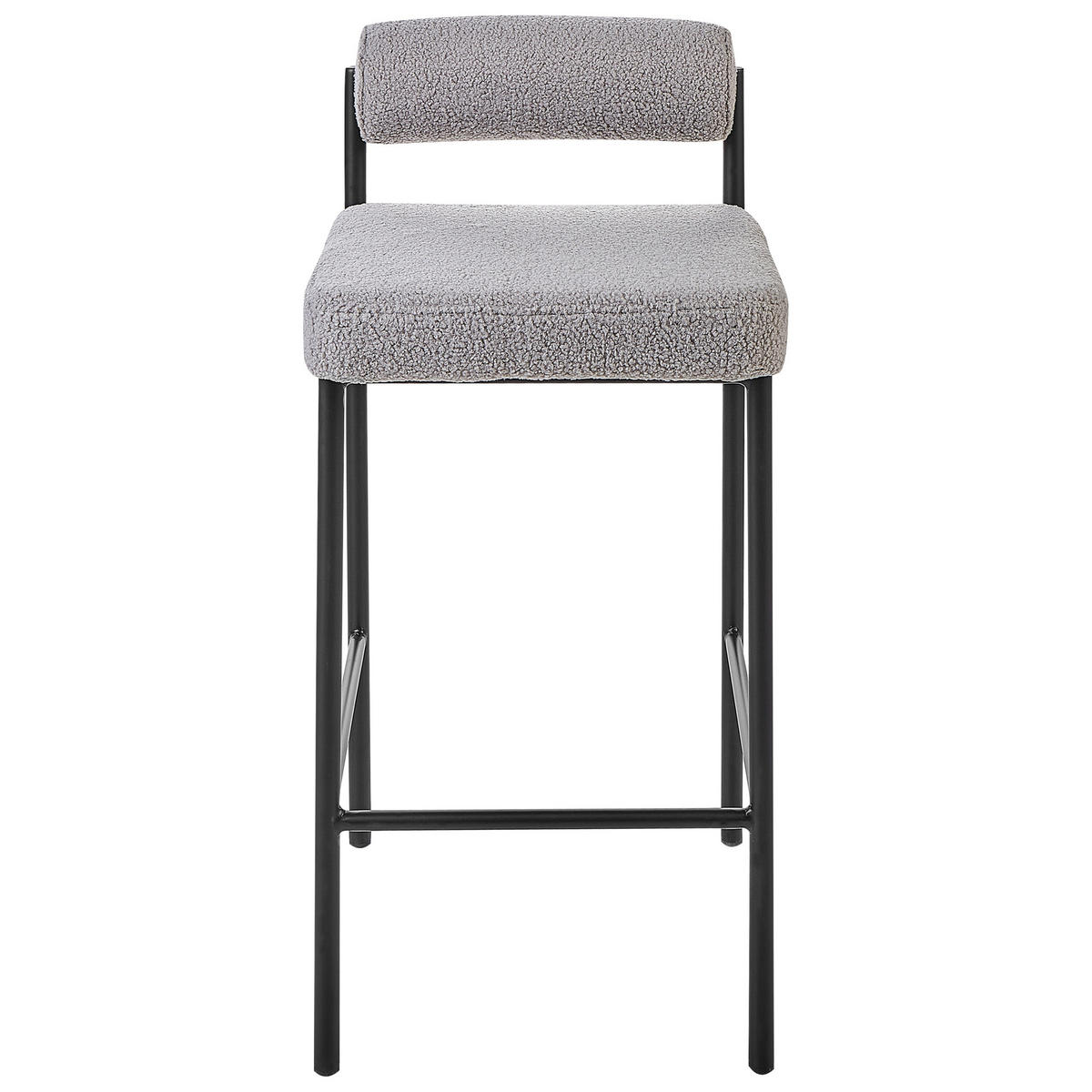 BARSTÜHLEN 2er-Set Bouclé Grau Amaya - Grau, Textil (42/82/42cm) - Beliani