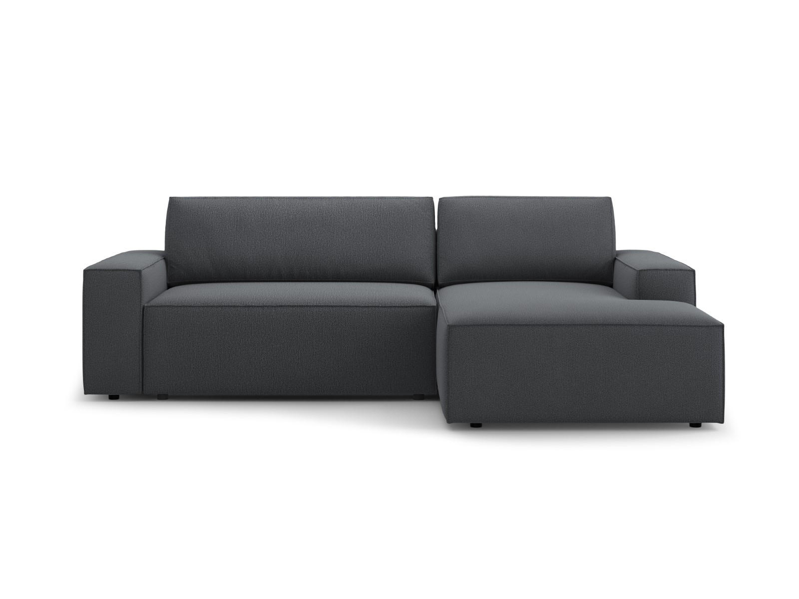 AUSKLAPPBARES-ECKSOFA rechts mit Container Jodie aus strukturiertem Stoff dunkelgrau 3 Sitzplätze - Dunkelgrau, Textil (246/151cm) - Micadoni