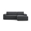 AUSKLAPPBARES-ECKSOFA rechts mit Container Jodie aus strukturiertem Stoff dunkelgrau 3 Sitzplätze - Dunkelgrau, Textil (246/151cm) - Micadoni