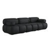 3-SITZER SOFA Kunstleder Schwarz - Schwarz/Grau, Leder/Kunststoff (285/70/96cm) - Makamii