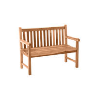 GARTENBANK Teaka 2-Sitzer mit Rücken- und Armlehne, 120 cm,Teakholz - Naturfarben, Holz (120/92/63cm) - TPFGarden