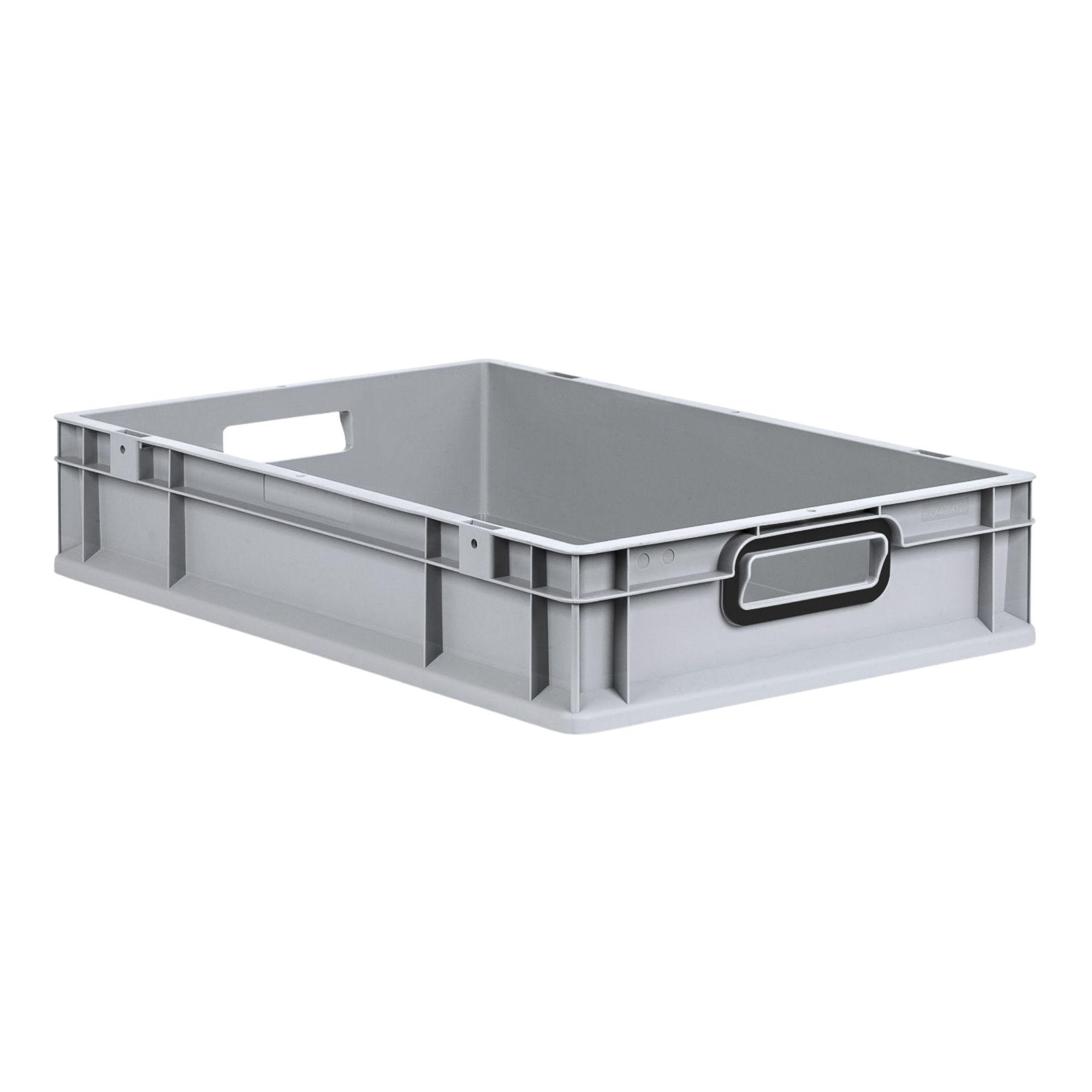 EUROBOX NextGen Color 12x40x60 cm 23 Liter Griffe schwarz offen, Grau - Schwarz/Grau, Kunststoff (40/12/60cm) - PROREGAL