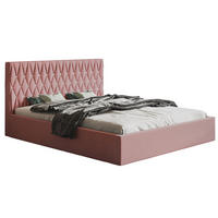 BETT Rosa Gepolstert Mit Bettkasten 160x200 cm - Rosa, Textil (160/200cm) - Sepro Meble