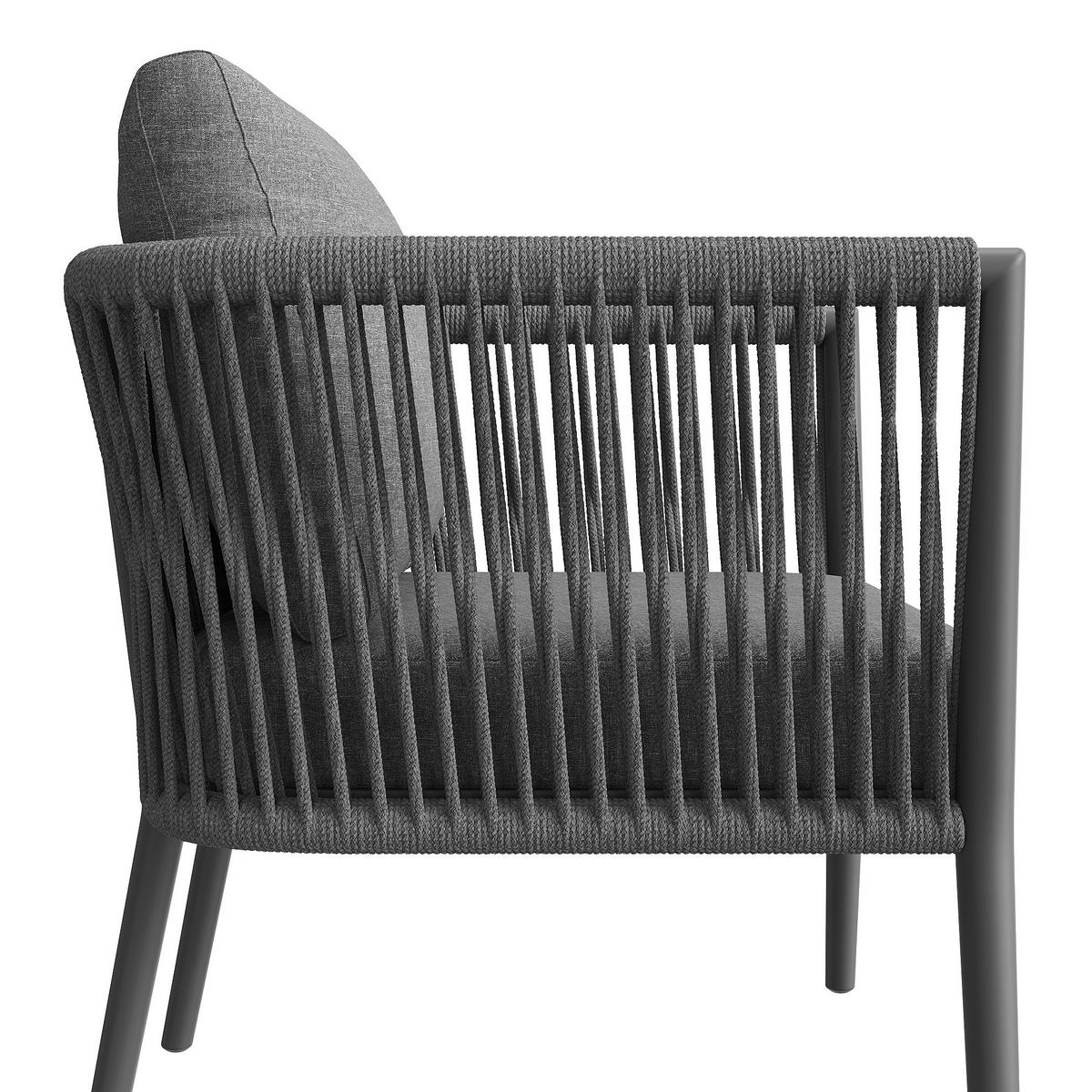 ZAHRADNÍ lounge set z kovu a Olefinu 114x61x67 cm šedý, modulární, s nastavitelnými nohami, vodoodpudivý - šedá, kov - Modfu