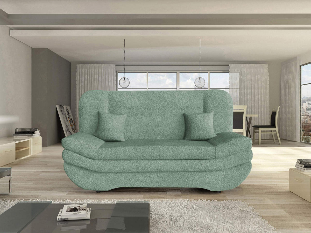 SCHLAFSOFA Weronika - Schwarz/Mintgrün, Holz/Kunststoff (200/95/90cm) - MIRJAN24