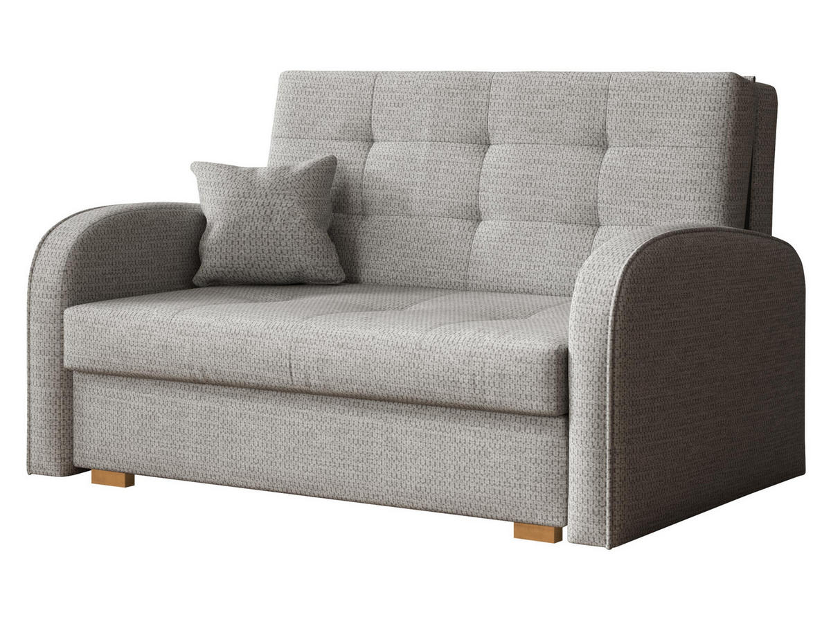 SCHLAFSOFA Viva Gold II - Hellgrau/Braun, Holz/Textil (133/85/98cm) - MIRJAN24
