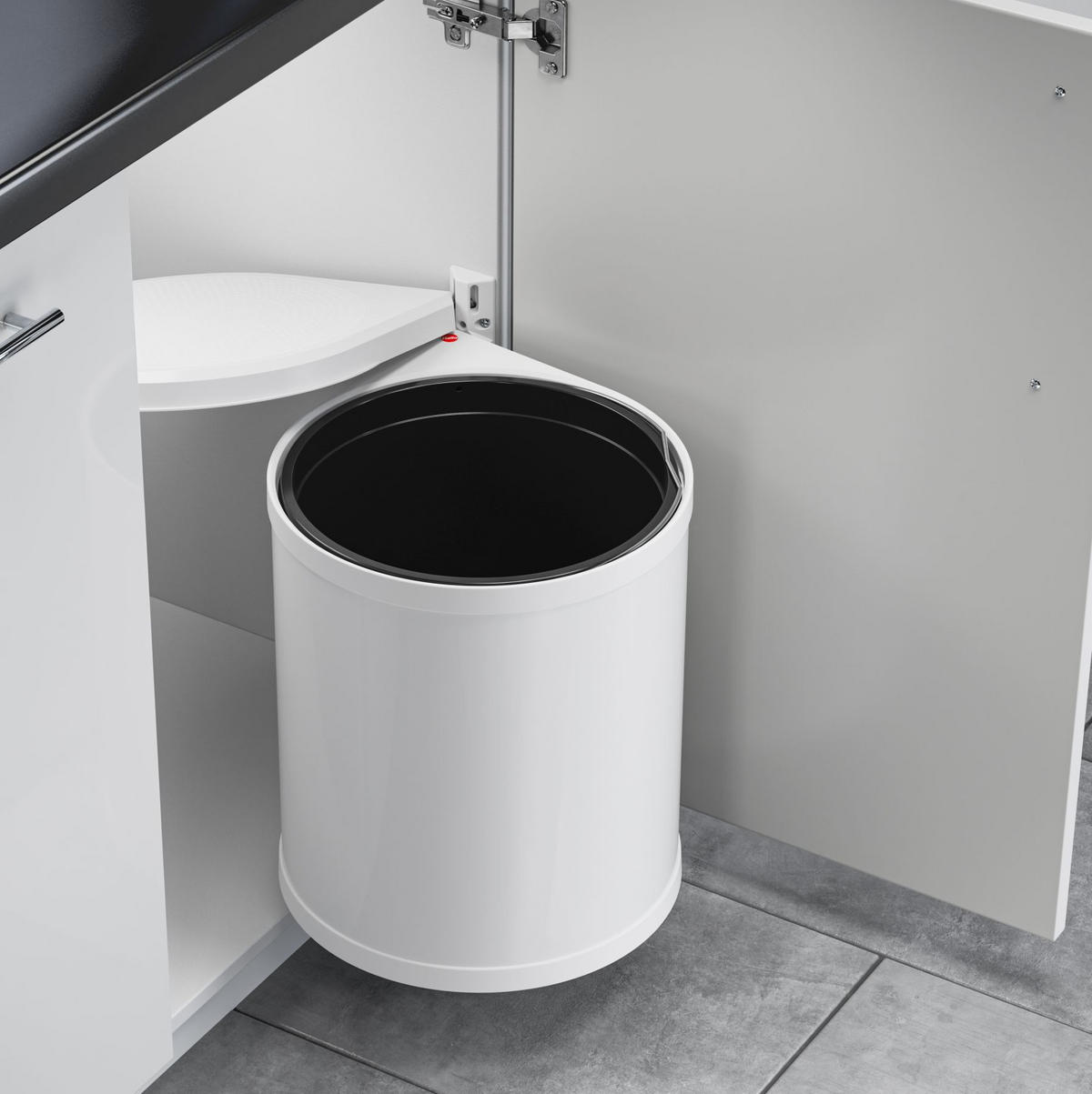 MÜLLEIMER Hailo Mono 1x 15 Liter Küche Einbau ab 40cm Schrank Weiss - Weiß, Metall (36/36.5/30.4cm) - Hailo