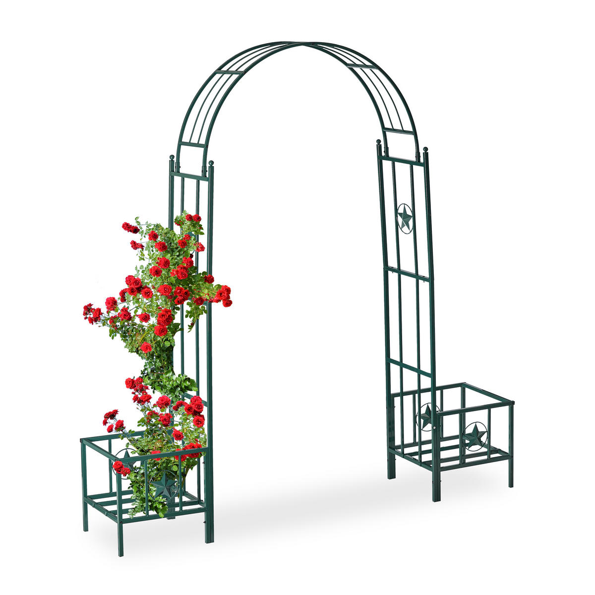 ROSENBOGEN - Dunkelgrün, Metall (204/226/45cm) - Relaxdays