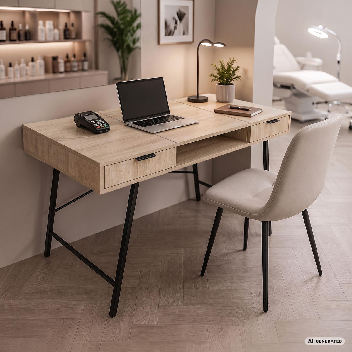 SCHREIBTISCH ARDEN 120 cm Sonoma Eiche - Schwarz/Sonoma Eiche, Holzwerkstoff (120/50/80.5cm) - Akord