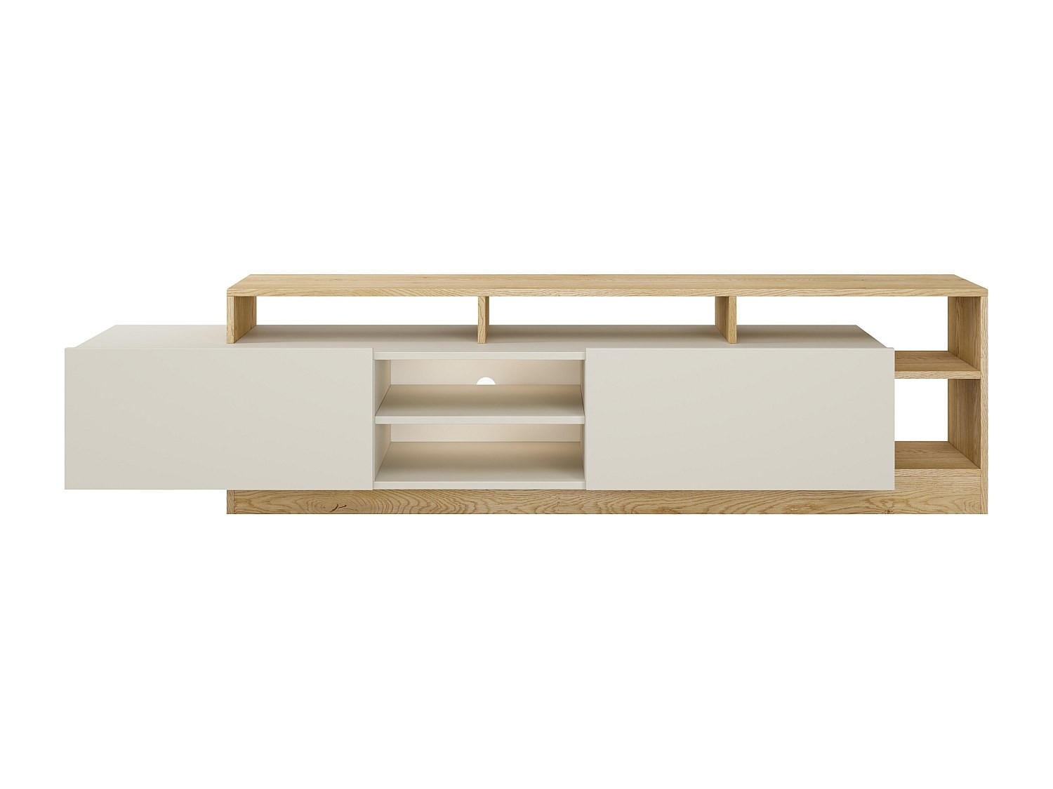 TV-BOARD - 192.4 cm x 43.6 cm - holz - beige, naturfarben hell Idesia - Beige/Naturfarben, Holz (192.4/47.8/43.6cm) - Vente-Unique