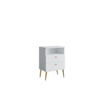 NACHTTISCH Weiß 50/69,5/33,9 - Weiß, Holzwerkstoff (50/70/34cm) - RAUMHIRSCH FURNITURE