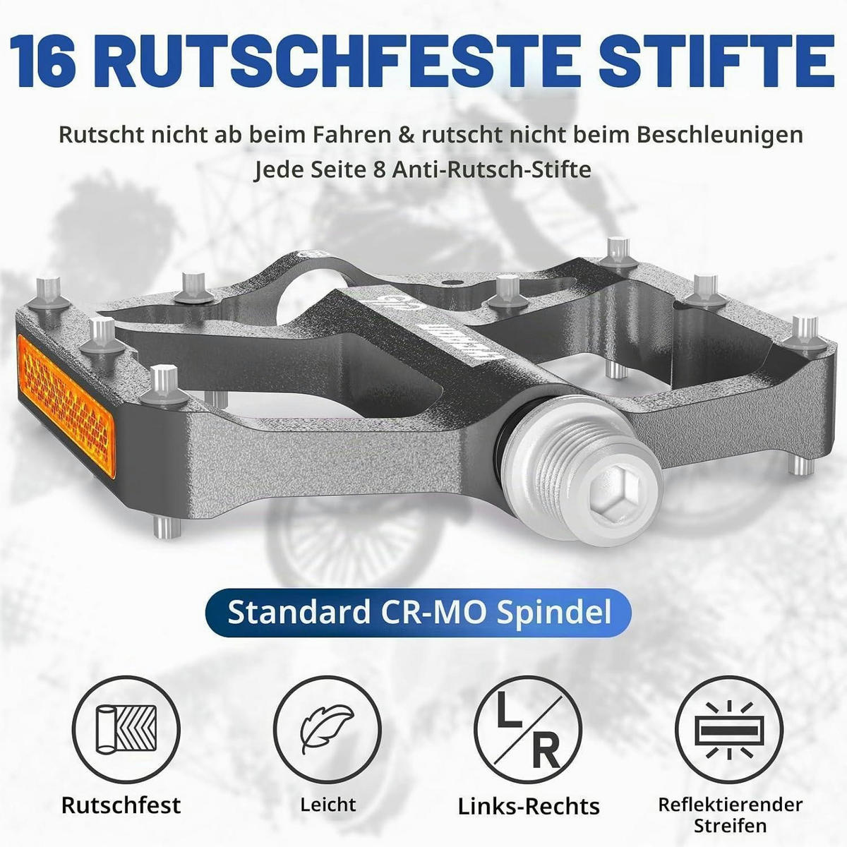 FAHRRADPEDALE Aluminium CNC Titangrau 9/16'' 3 Lager - Grau, Metall (9.7/1.8/10.4cm)