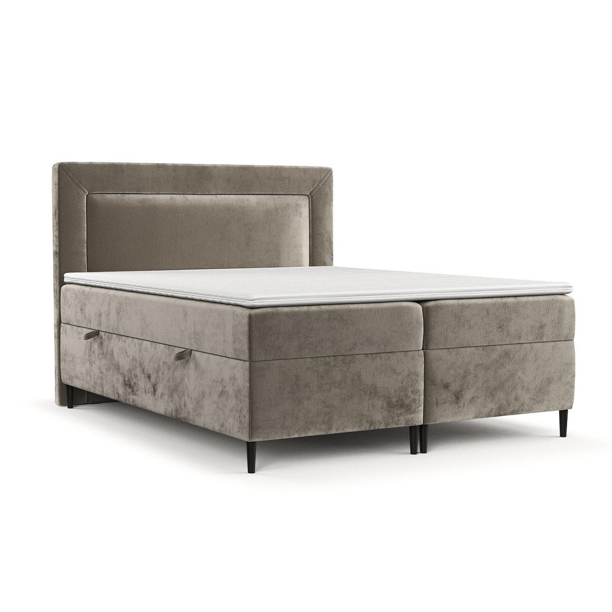 BOXBETT Noble Beige 160/200 cm - Beige/Schwarz, Holz/Holzwerkstoff (160/200cm) - Maison de Reve
