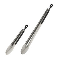 GRILLZANGEN 2er-Set, schwarz - Edelstahlfarben, Metall (44.5cm) - bremermann