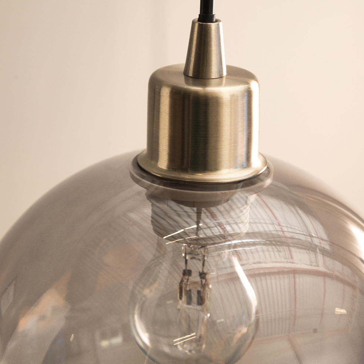 PENDELLEUCHTE - Eisen / Glas, 3-flammig - Silberfarben, Glas (20/81/150cm) - home24