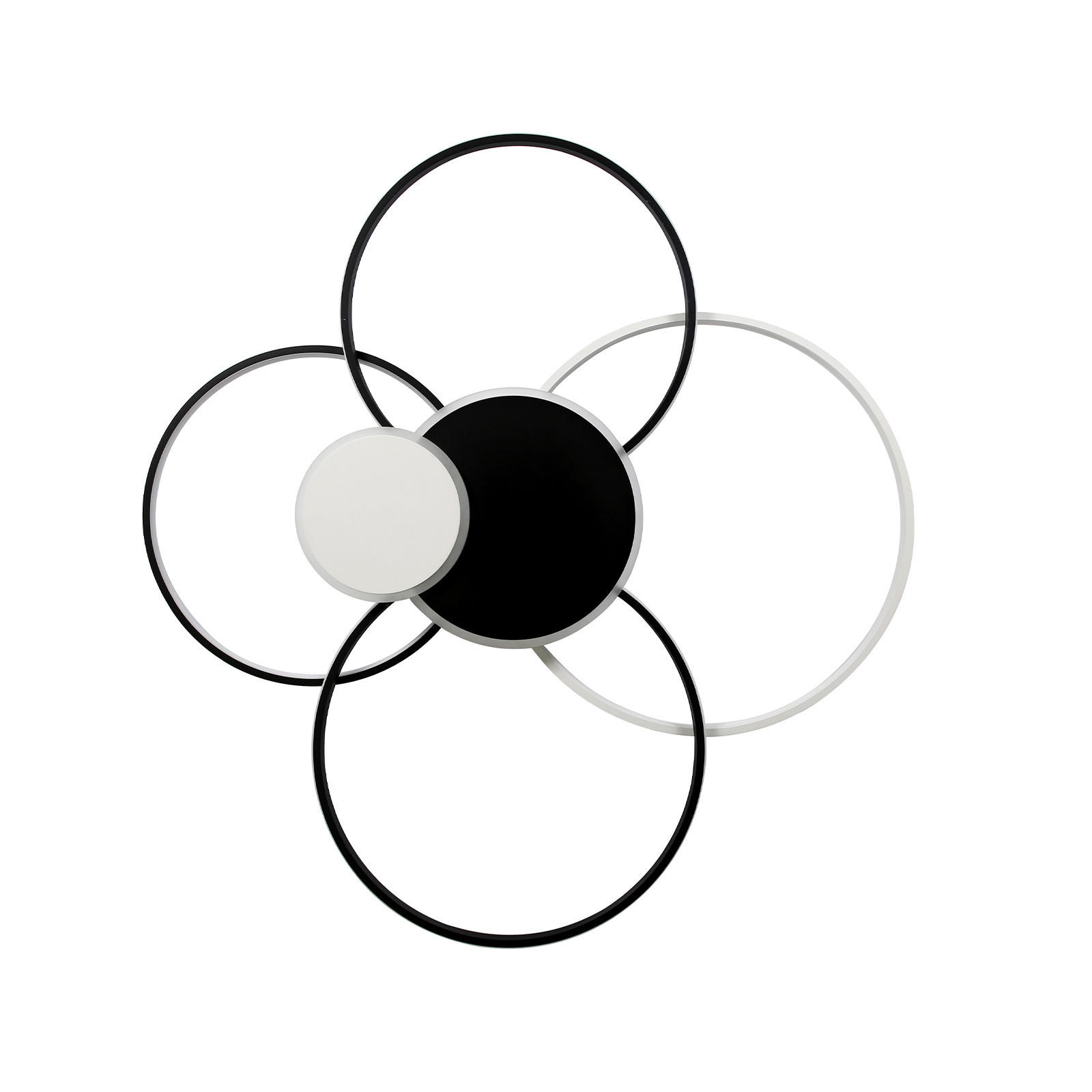 LED-DECKENLEUCHTE Christian 94/92/11 cm - Schwarz/Weiß, Kunststoff (94/92/11cm) - Nettlife