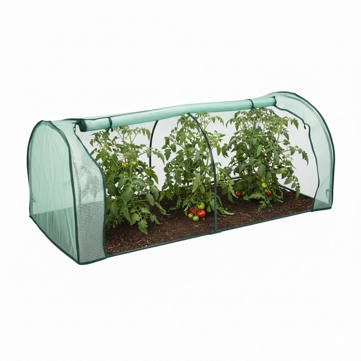 FRÜHBEET - Dunkelgrün, Kunststoff/Metall (200/80/100cm) - Relaxdays