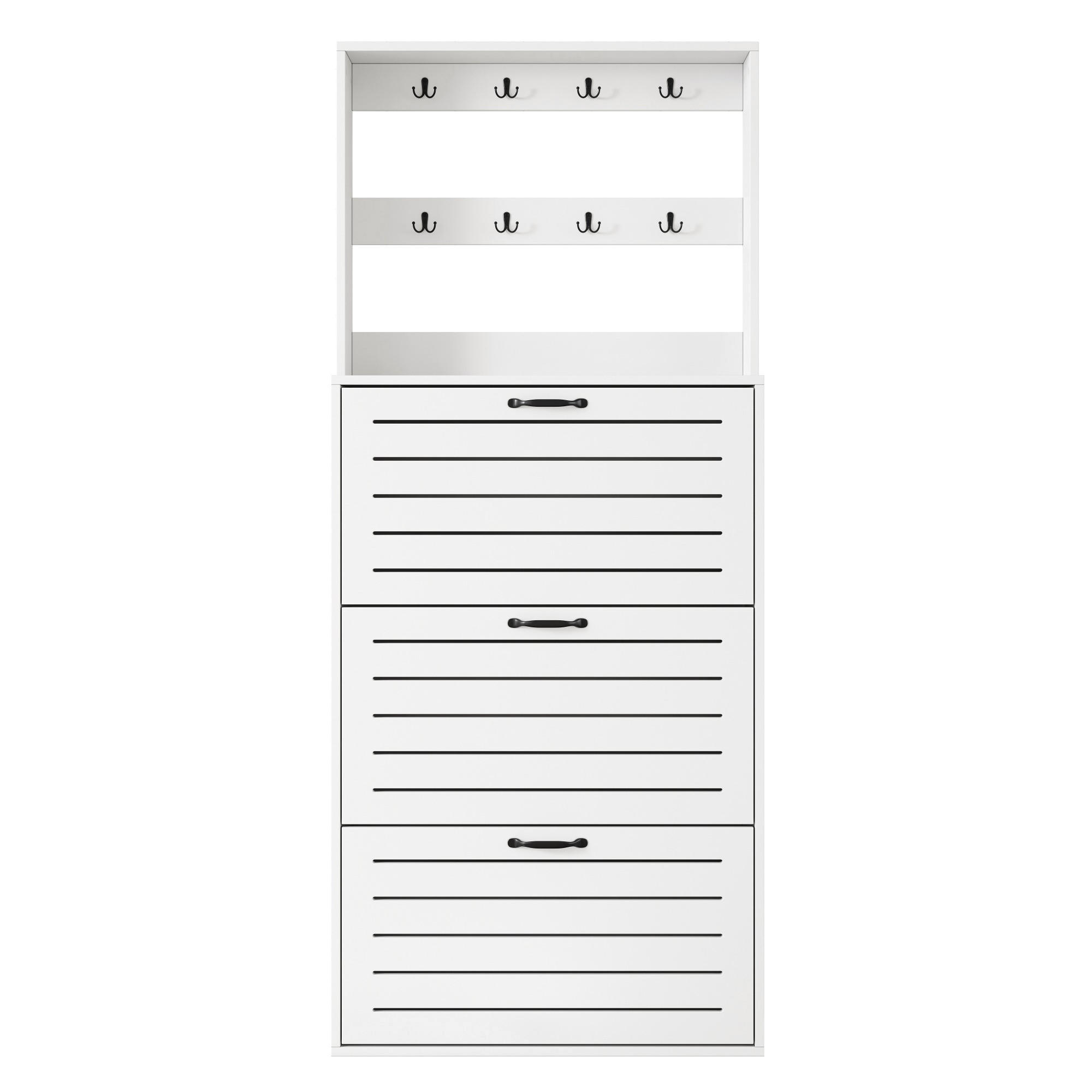 SCHUHSCHRANK Weiß 70/25/163 cm - Weiß, Holzwerkstoff (70/163/25cm) - PANGIVO