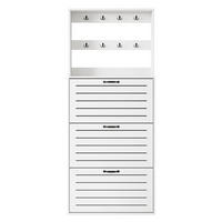 SCHUHSCHRANK Weiß 70/25/163 cm - Weiß, Holzwerkstoff (70/163/25cm) - PANGIVO