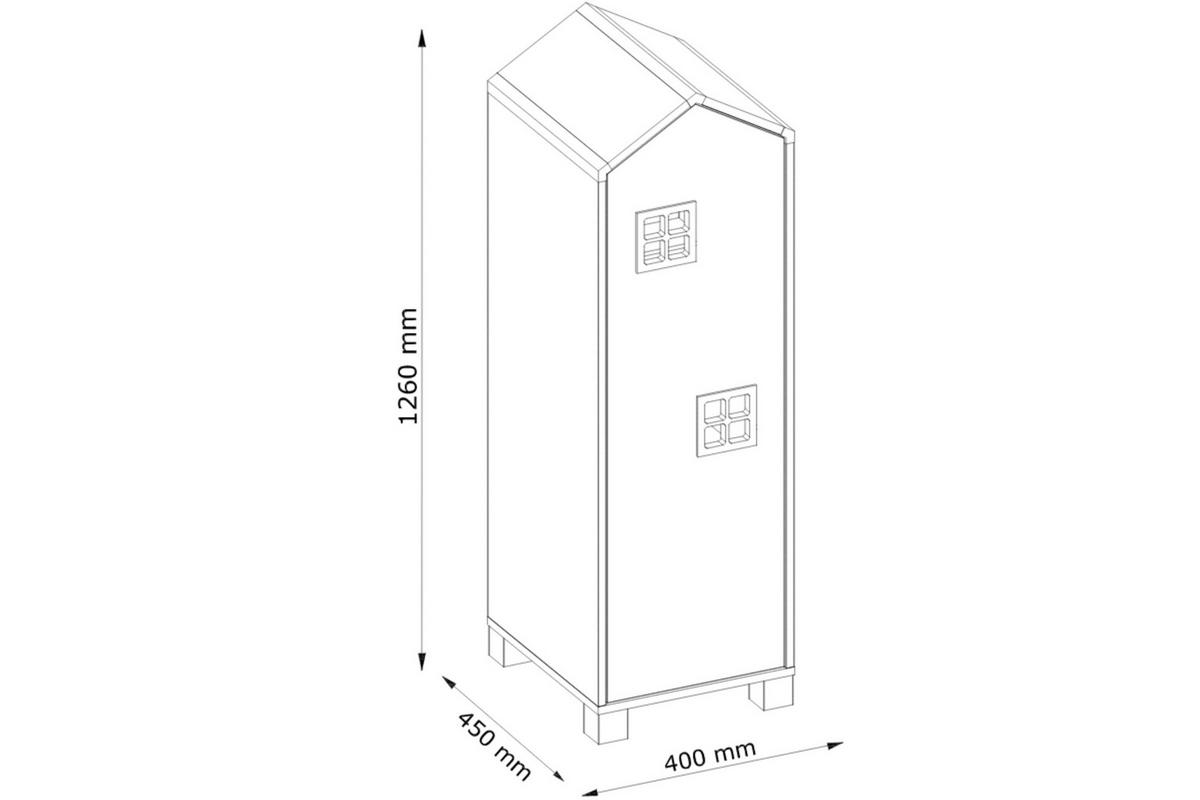 KINDERKLEIDERSCHRANK MIRUM mit 3 Einlegeböden und Türen, Weiß/Grau - Weiß/Grau, Holz (40/145/45cm) - KONSIMO®