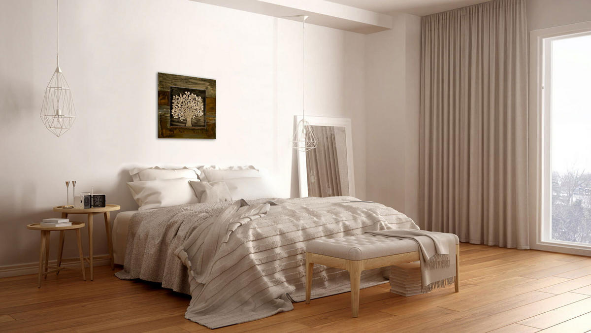 WANDDEKO Braun 55/55 cm - Braun, Metall (2.5/55/4cm) - KUNSTLOFT