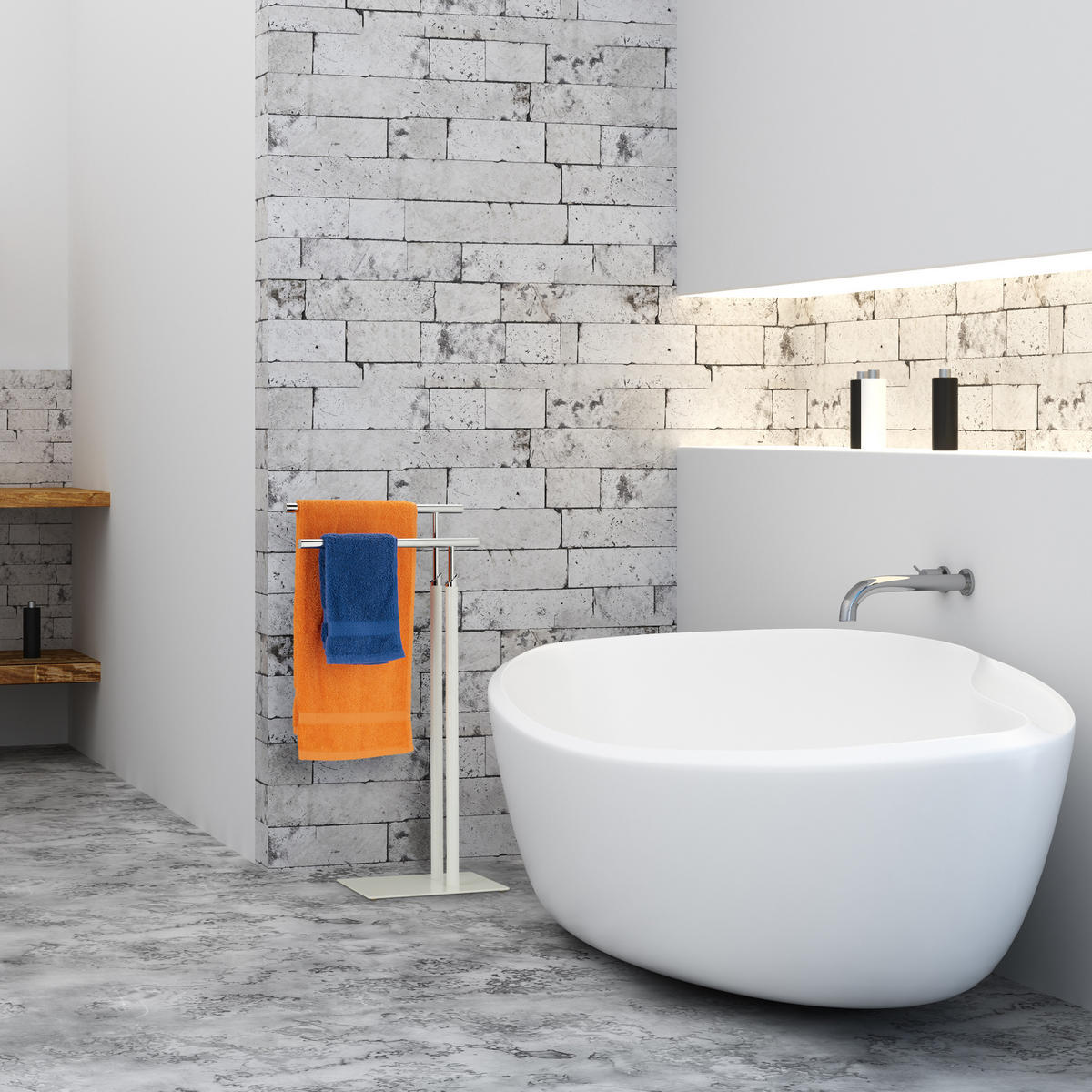 HANDTUCHSTÄNDER - Weiß, Metall (44/78/20cm) - Relaxdays