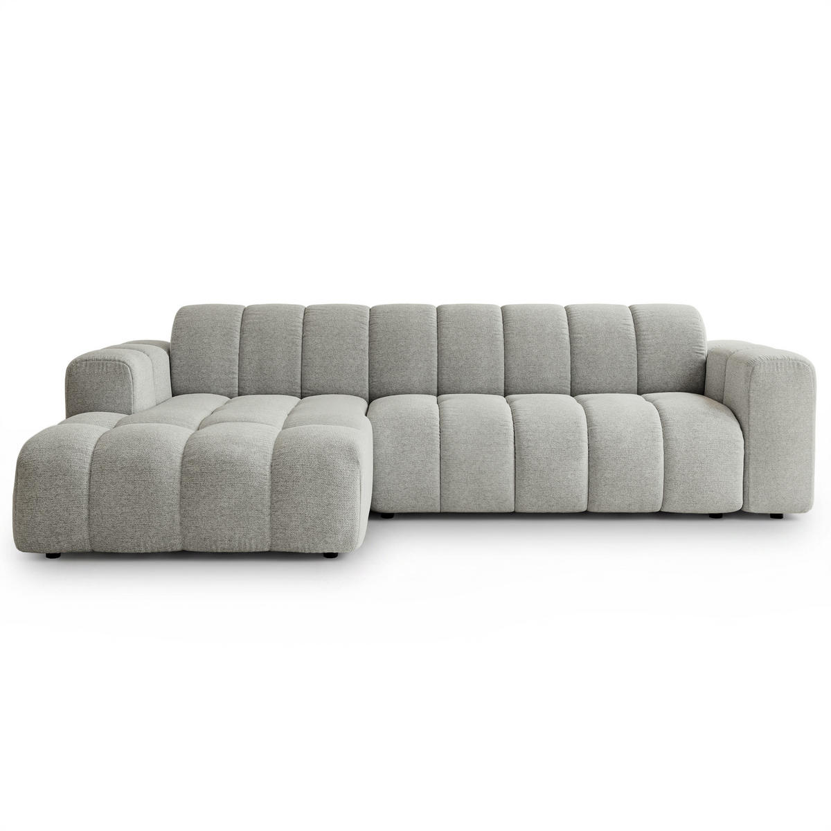 ROHOVÁ Sedačka SETIA ARAGON 83, Světle šedá - černá/světle šedá, dřevo/textil (304/165cm) - MASSENO