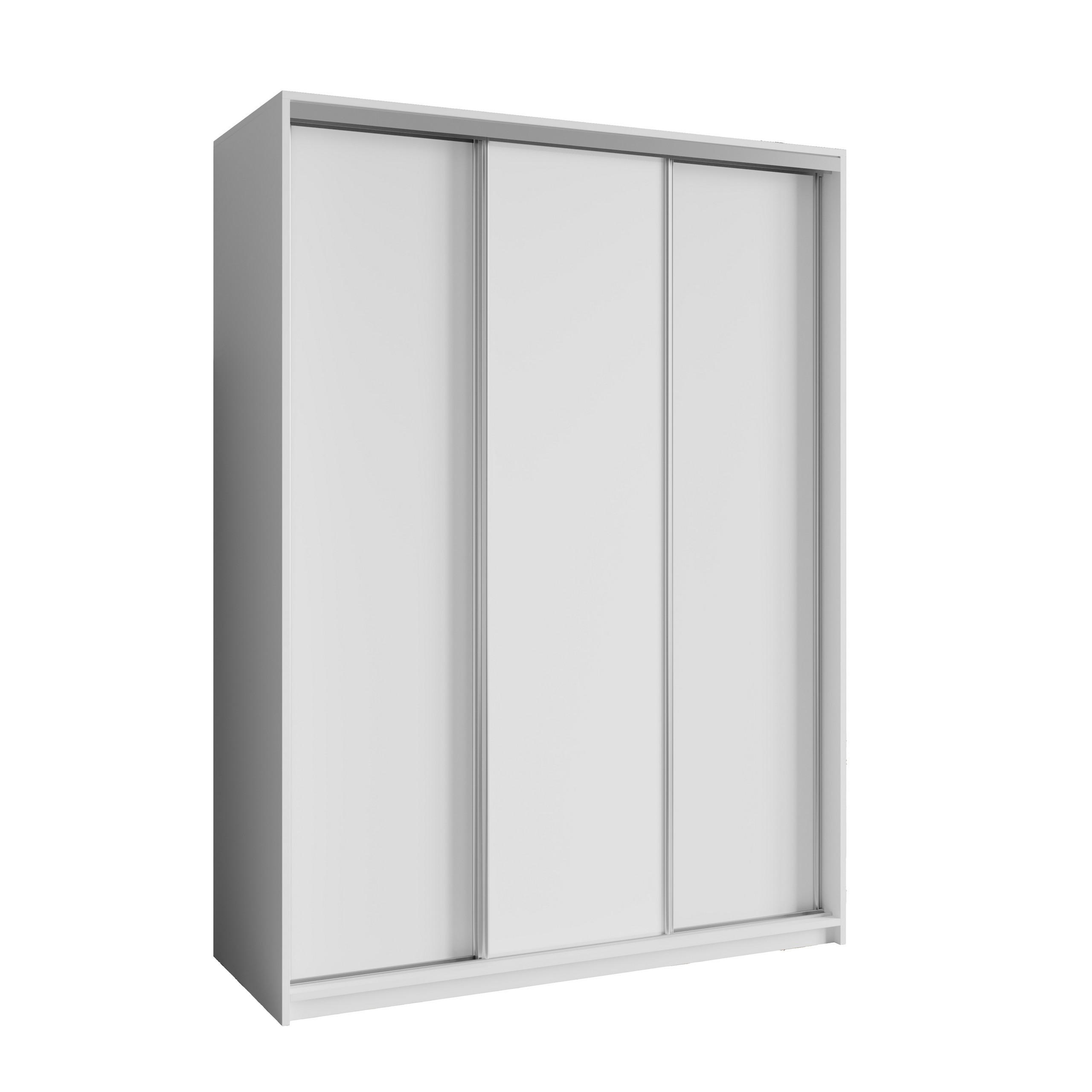 SCHWEBETÜRENSCHRANK NISSE 150/205/60 cm 3-türig Weiß - Weiß, Holzwerkstoff (150/205/60cm) - MASSENO
