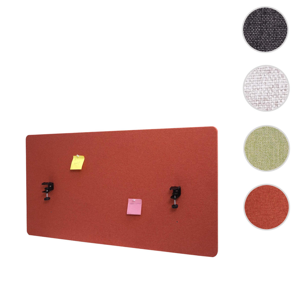 AKUSTIK-TISCHTRENNWAND Rotbraun - Rotbraun, Textil (120/60/2cm) - MCW