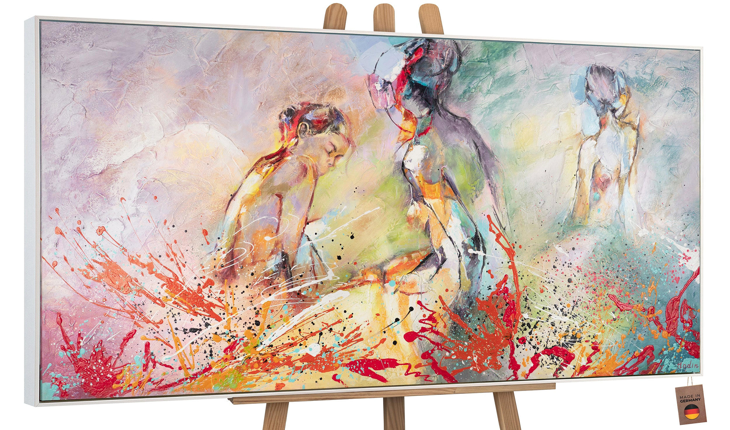 GEMÄLDE Heißer Sommer Schattenfugenrahmen Weiß 200x100 cm - Weiß, Holz (200/100cm) - YS-art gallery