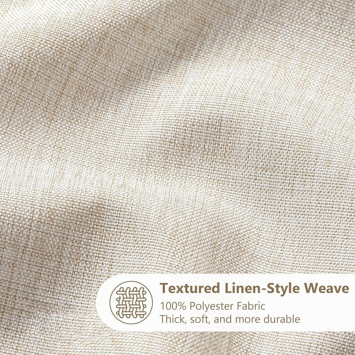 DUSCHVORHANG Leinenoptik Beige 182 x 198 cm - Beige, Textil (182/198cm)