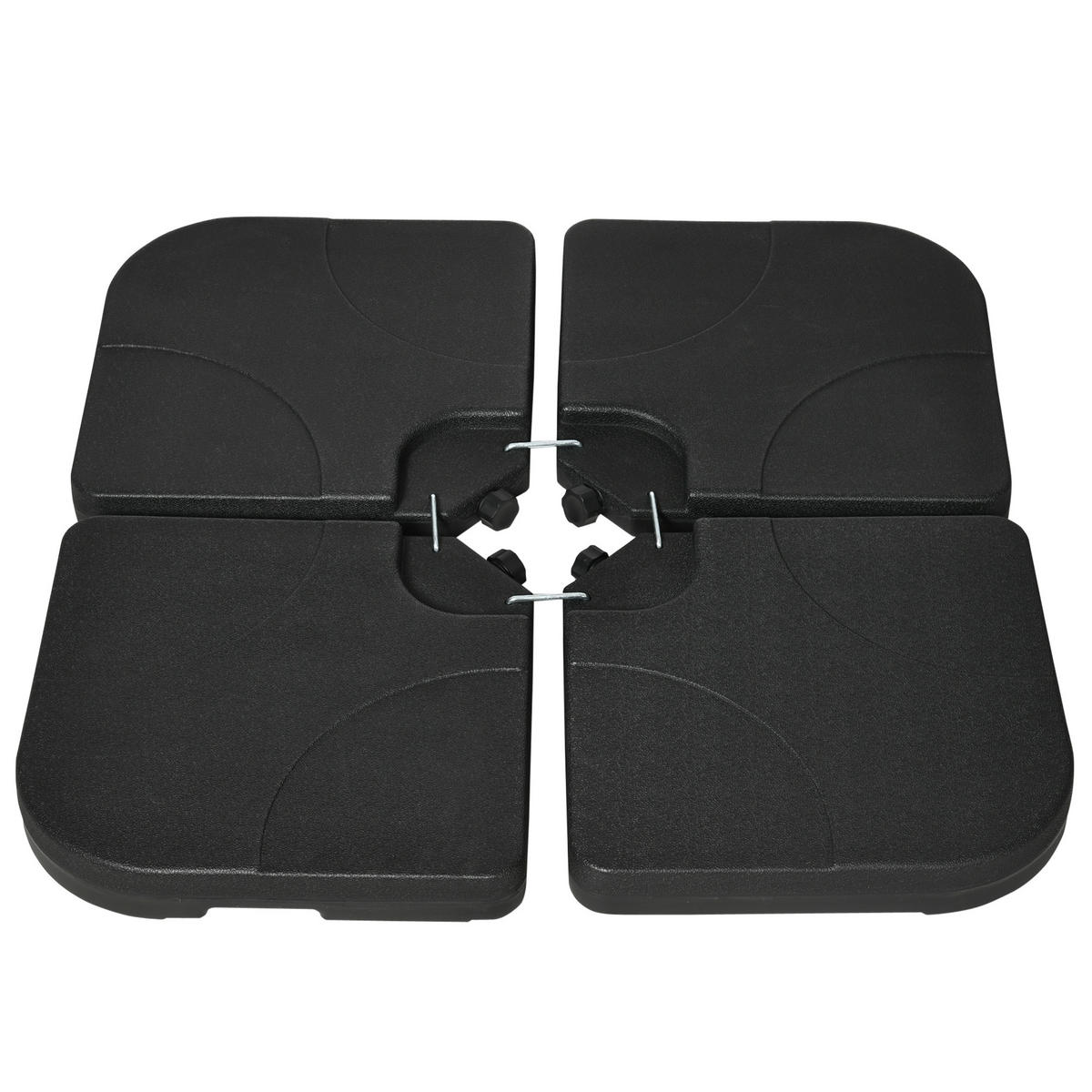 GEWICHTSPLATTEN Schwarz 4er-Set 104/104/7,5 cm - Schwarz, Kunststoff (104/104cm) - PANGIVO