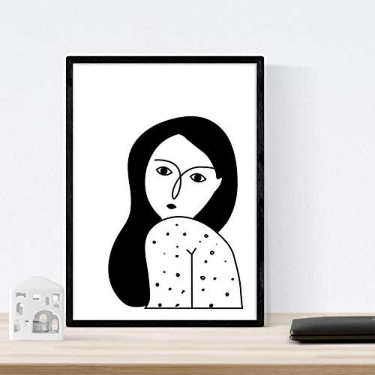 POSTER Set mit 4 Frauen, MädchenPower Zeichnungen von Frauen A3 Rahmenlos - Klar, Papier (29.7/3cm) - Nacnic