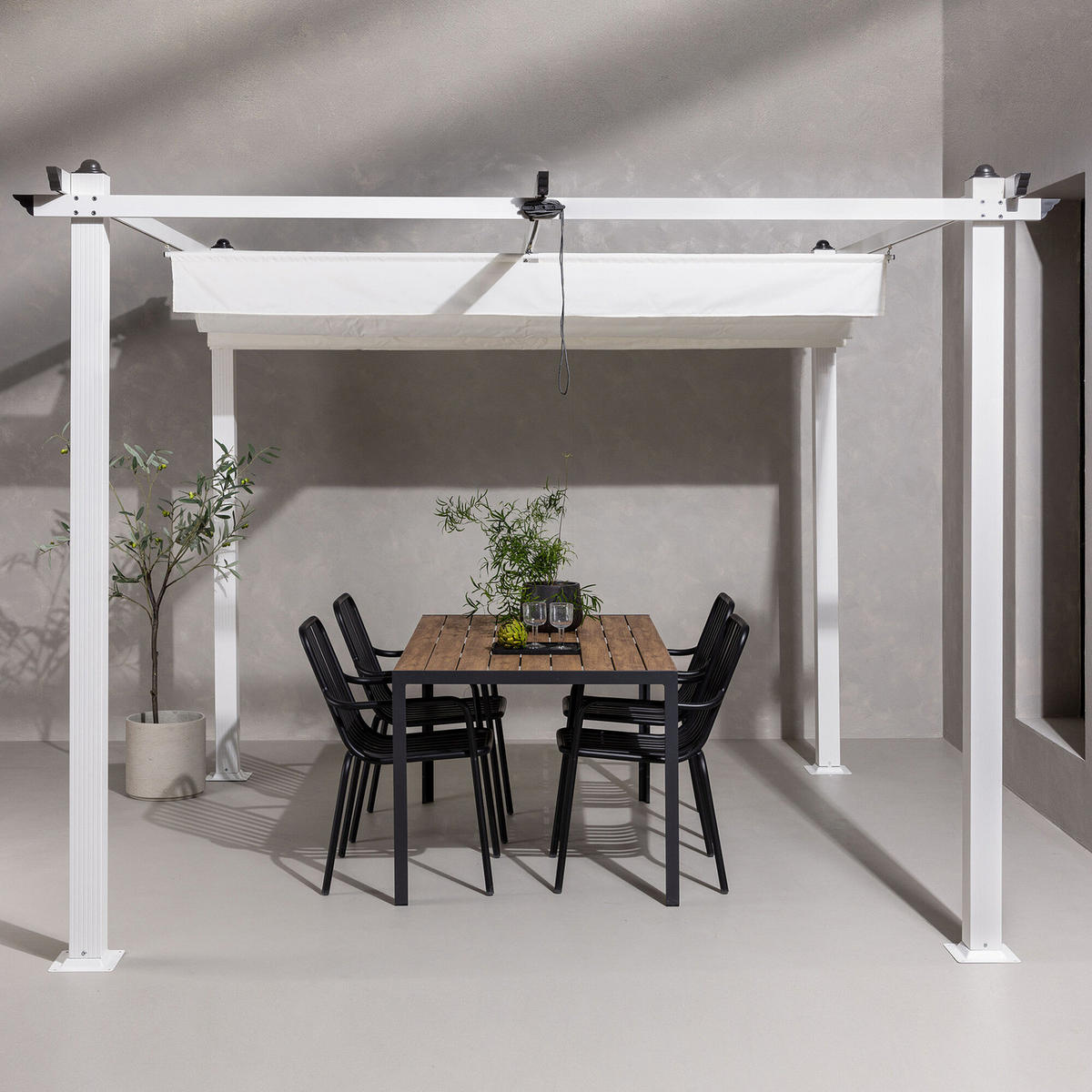 PERGOLA - Weiß, Metall (295/250/295cm) - home24