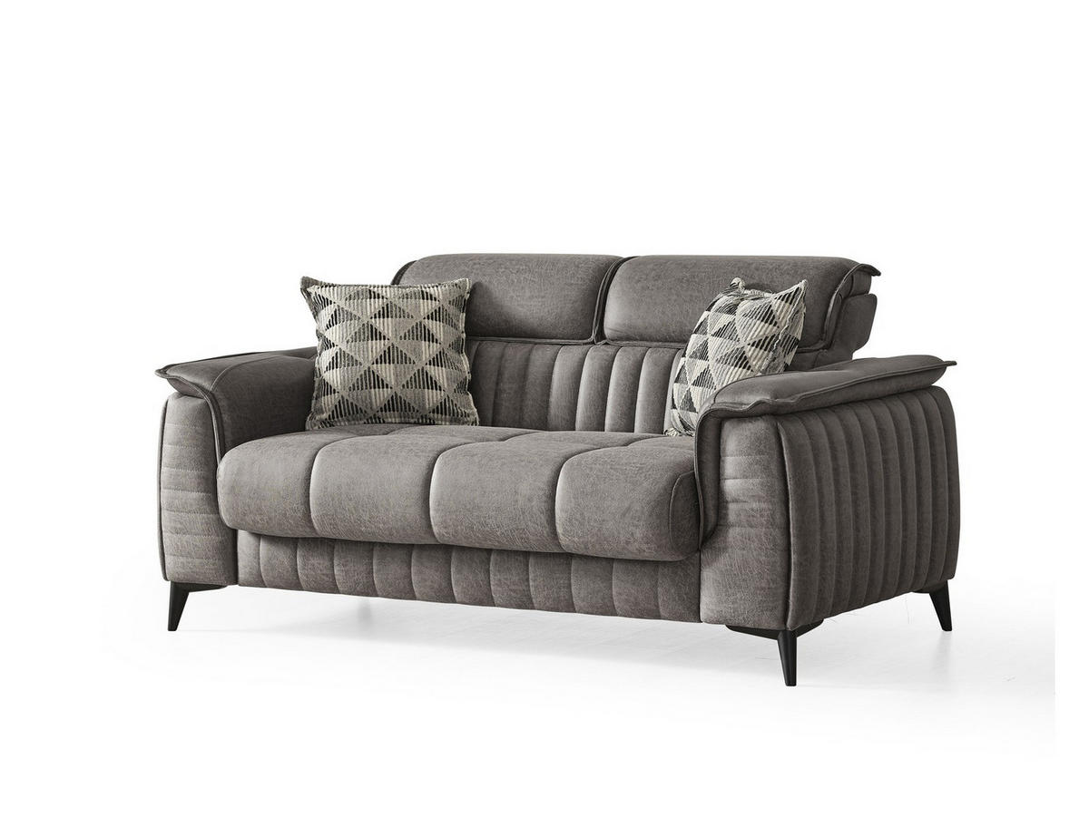 SITZGARNITUR Regina, Grau Stellvariante 2+2 - Grau, Holzwerkstoff/Kunststoff (178/85/95cm)
