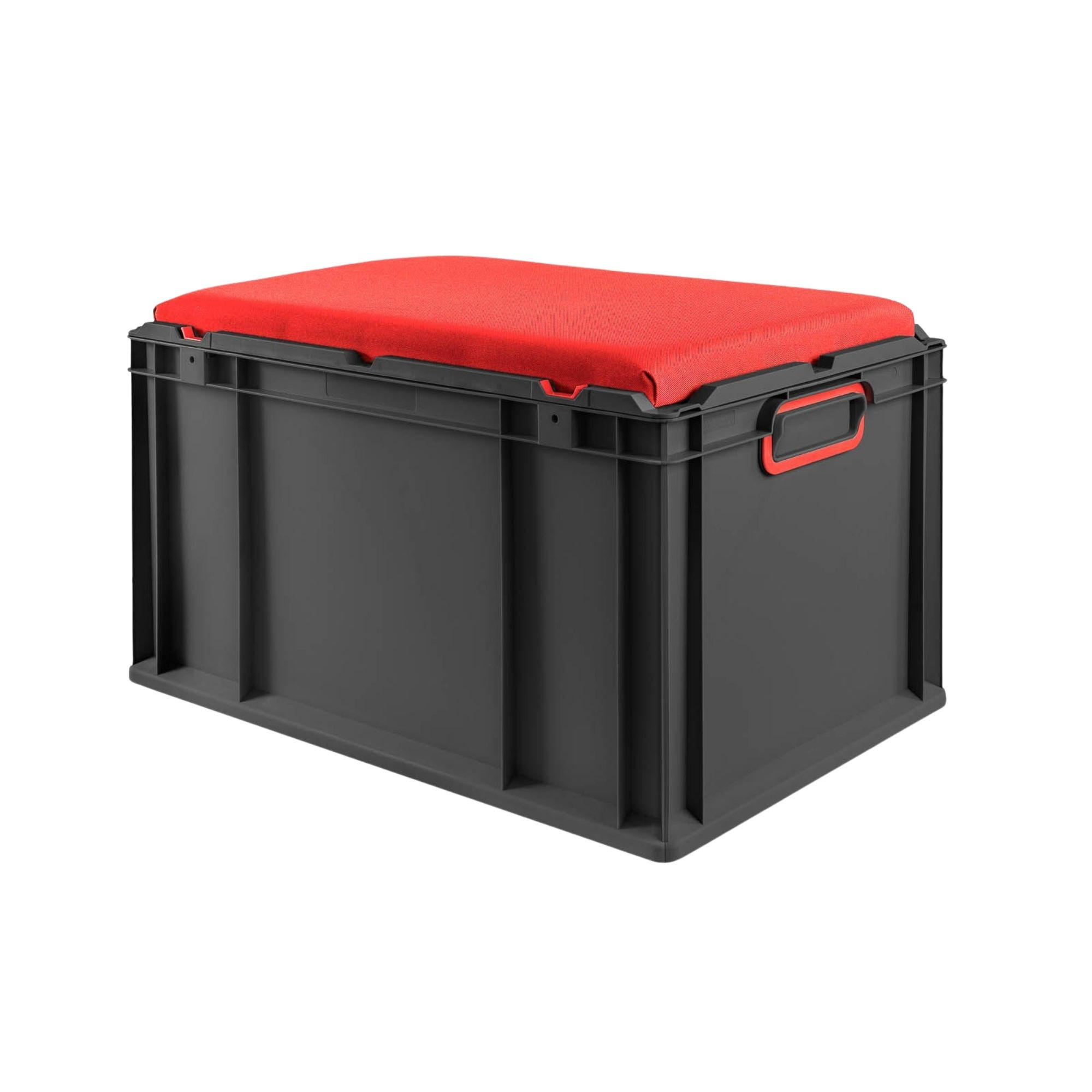 EUROBOX NextGen Seat Box Rot, HxBxT 36,5x40x60cm, 65 Liter, Griffe geschlossen, Schwarz - Schwarz, Kunststoff (40/36.5/60cm) - PROREGAL