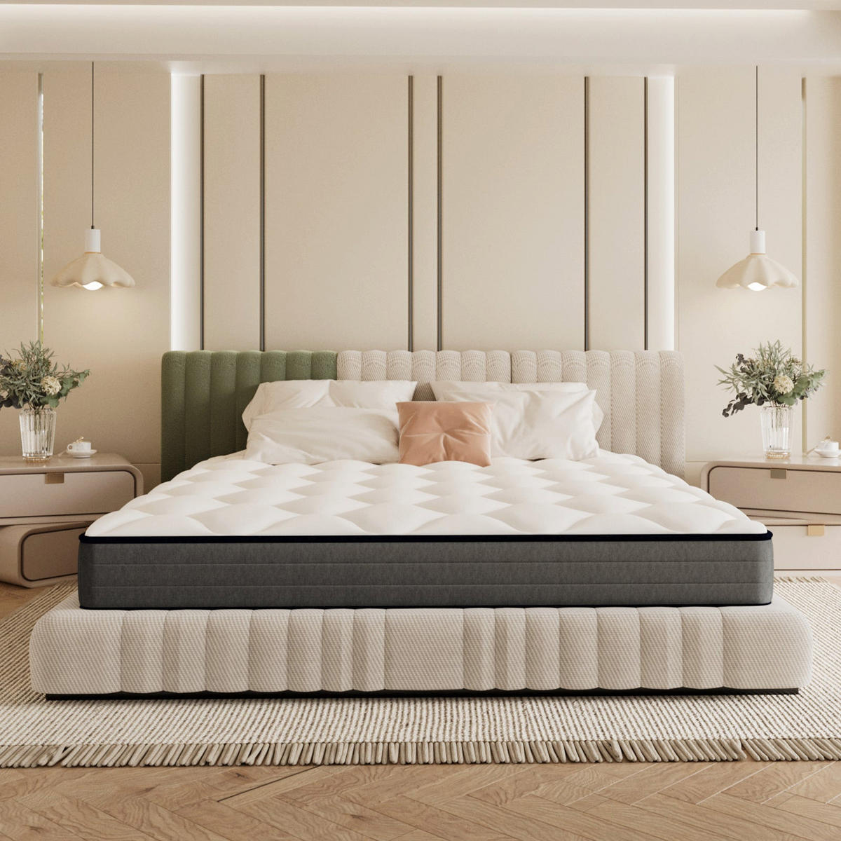 FEDERKERNMATRATZE komfortabel, 160/200 cm, Höhe ca.: 20 cm, ergonomisches 7-Zonen-Design - Multicolor, Textil (160/200cm) - DEWINNER