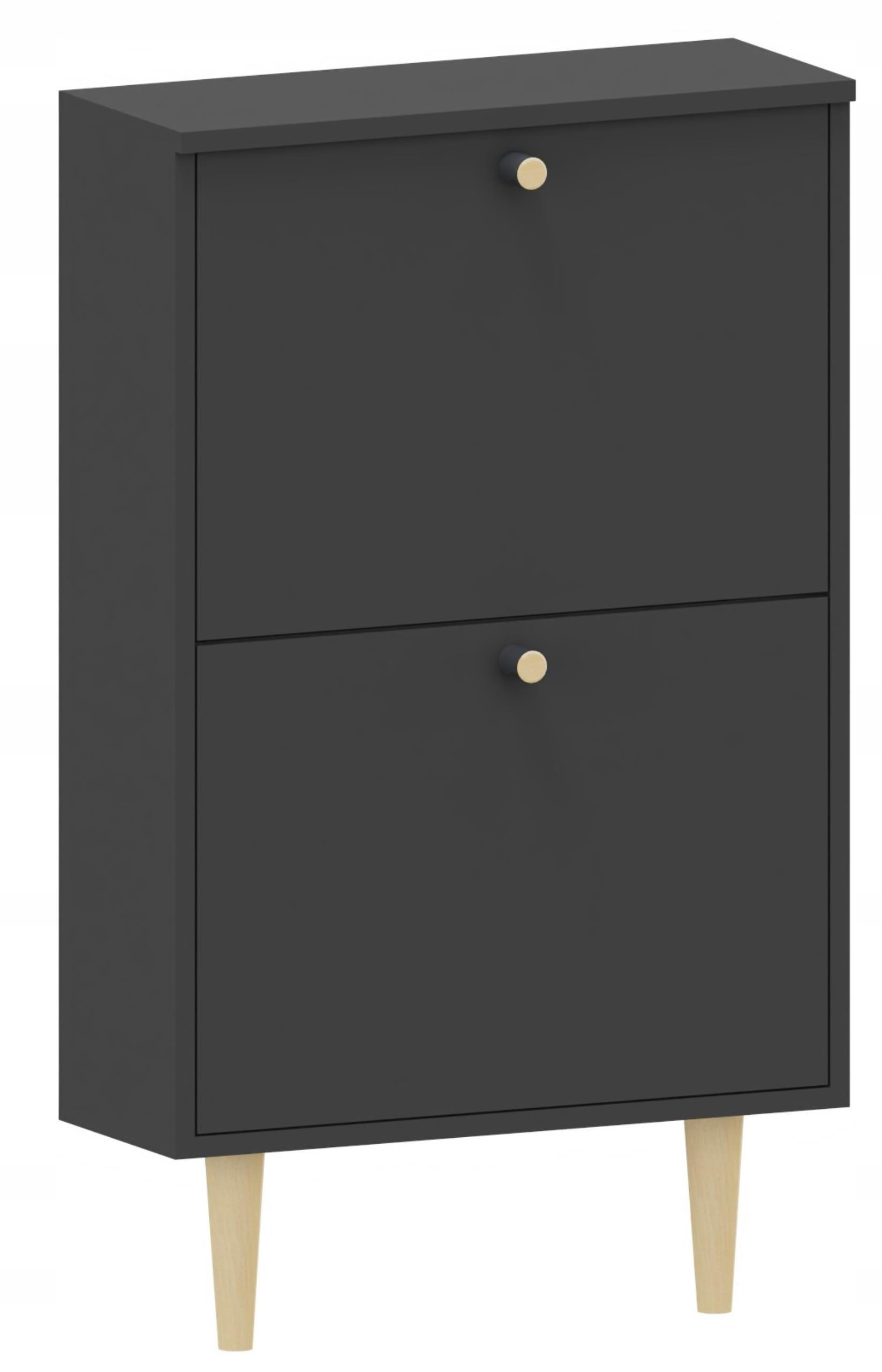 SCHUHSCHRANK Behamo 520 Schwarz 55/21/92 cm - Schwarz, Holzwerkstoff (55/92/21cm) - Matkam Möbel