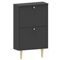 SCHUHSCHRANK Behamo 520 Schwarz 55/21/92 cm - Schwarz, Holzwerkstoff (55/92/21cm) - Matkam Möbel