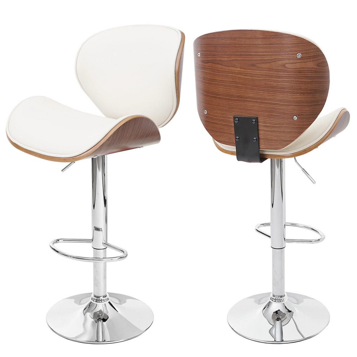 BARHOCKER Cremeweiß, Braun - Weiß/Braun, Textil (49/116/47cm) - Jamb